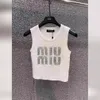 MIU Letter Diamond Top Top Fashion Womens T-shirt Summer Ladies Gites en tricot tops deux couleurs Designer Womens T-shirt Letter Triangle Logo Tanks Loose Tees Streetwear