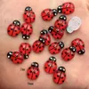 Żywica 9 mm*13 mm mini słodkie czerwone chrząszcz płaski Cabochon Rhinestone 60pcs DIY Scrapbook Decor Home Crystal Figurines Craft 240408