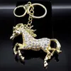 Keychains Lanyards Animal Running Horse Rhingestone Keychain Metal Chain Chain Handder Sac à main Pendant Creative Party Bijoux Accessoires Gift K5347S01 Y240417