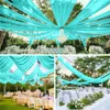 4pcs Wholsale White Affermazione Drape Weddings Arch Draping Tessuto Garza Tenda per tulle per la cerimonia El Decorazione EL 240318