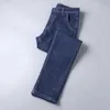 Jeans masculinos wthinlee Novos negócios homens casuais trechos de moda clássica azul preto trabalho jeans calças masculinas roupas de marca d240417