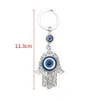 Keychains Lanyards Lucky Eye Fatima Hamsa Hand Nyckelring Turkish Evil Eye Key Chain Bag bil Keyring för kvinnor Män Llavero Porte Cl D240417