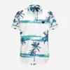 Men's shirt, men's casual shirt, business social T-shirt, cocktail party shirt brand, four seasons slim fit fashion, men's short sleeved designer floral shirt