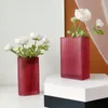 Vasos Rose Manor Padrão vertical Matte Berry vaso de vidro em forma de vidro Decoração suave Poinsétia de luxo