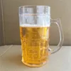 450ml Creative Cool Double Mezzanine Summer Fake Beer Glass Thickened Cup With Handgrip Transparent Beer Mugs Teasing Supplies 240318