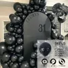 96pcSset Ball Ball Ballon Garland Arch Kit mariage Adultes Adults Party Decoration Black Latex Balloons décorations 240417
