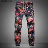 Men's Pants 2024 new summer spring and autumn mens floral prints jogger mens casual summer pants mens sports pants linen pants mens Trouser Q240417