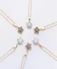 Penram Star Chain Necklace Pink Crystal Chakra Natural Stone Gold Plating Geode Druzy Quartz Pendant DIY Netlace Jewelry9501239