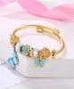 Fashion Butterfly hanger Charm Bangle mooie meid sieraden gradiënten armbanden kraal charmes diy cadeau942765