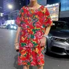 Tracki męskie północno-wschodni kwiatowy nadruk swobodny strój chiński styl etniczny zestaw z krótkim rękawem z drock na lato