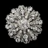 2 tum vintage stil rodium silver ton stor storlek blommor strass diamante kristall brosch för kvinnor9820417