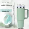 Mugs 40oz Tumbler With Handle And Straw Stainless Steel Insulated Cup Coffee Travel Mug Double-wall Vacuum Cup Water Bottle BPA-Free 240417