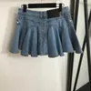 Kjolar kvinnor mini denim kjol sexig jeans kort klänning hög midja dragkedja kvalitet bollklänning veckad