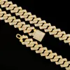 16 mm hiphop Miami Cuban Link Chain Set ketting Watchbracelet Creative Iced Out glanzende trendy stijlvolle sieraden voor vrouwen mannen 240410