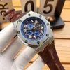 Top élégant automatique mécanique auto Winding Watch Men Classic Gold Sier Wristwatch Gentleman Casual Leather Strap Clock 614D