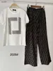 女性デザイナー2ピーススーツ幾何学パターンTシャツ半袖品質ハイウエストオーバースカート12月16日