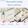 Accessoires verpakkingen organisatoren dubbele laag sieradendoos zwarte stud organizer grote ring ketting make -up houder kast pu lederen sieradendoos met y240423 uyla