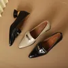 Dress Shoes Large Size For Women Pointed Toe Pumps Genuine Leather 4CM Mid Heel Office Wedding Zapatos Mujer