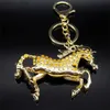 Keychains Lanyards Animal Running Horse Rhingestone Keychain Metal Chain Chain Handder Sac à main Pendant Creative Party Bijoux Accessoires Gift K5347S01 Y240417