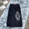 Mens jnco jean streetwear hip hop cartone animato stampa grafica pantaloni neri larghi uomini donne pantaloni a gamba larga con vita alta