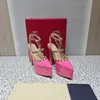 2024 Summer Designer Pum Sandals for Women New Fashion Cucchio grosso da 15,5 cm Tanna Super High Specchio in pelle Qulity Scarpe da matrimonio Sandali Slingback con scatola