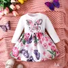 Mädchenkleider Prowow 3-24M Baby Winter für Mädchen Patchwork Schmetterling Blumenkleid Kleinkind Prinzessin Borns Kleidung