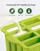 12 Pieces Silicone Popsicle Molds Easy-Release BPA-free Ice Pop Molds Homemade with 50PCS Popsicle SticksCleaning Brush 240415