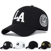 UNISSISEX LA LETER Bordado Snapback Baseball Caps Spring e outono ao ar livre Chapéus casuais ajustáveis Chapéu de protetor solar