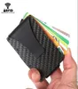 Titulares de cartões de fibra de carbono Designer alguém mini clipe de dinheiro da carteira slim Men Aluminium Metal RFID Anti -roubo Swipe Credit Holder2036834