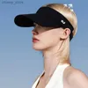 Visir Summer Sun Hats Empty Top Sun Hat For Women Justerbar UV Protection Visor Cap Sport Tennis Golf Running Sunscreen Baseball Cap Y240417