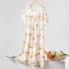 Robe à la maison pour femmes Pyjama Summer Collier Round Sous-vêtements Femme Nuite nuite à manches courtes Camison Para Dormir Mujer