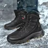 Scarpe di fitness con escursioni per uomini aumentano stivali militari tattici di altezza casual peluche calda in pelle swat swat boot caviglia combattimento