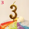 Festivo Supplies Golden Number Candle Letter Birthday Gold Plated Cake PVC Box Creative Decoration Fabricante por atacado