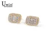 Uwin Baguette Earrings 8x10mm Micro Paved Cubic Zircon Earings Fashion Jewelry Gift 2202111491226