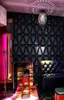 Fonds d'écran Luxury 3D Géométrique Black Wallpaper KTV Room Modern Bar Night Club Decorative Imperproof PVC Papier mural P1077868676