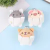 Plush Keychains Cartoon Animal Plush Toy Puppy Kitty Piggy Bear Pendant Soft Stuffed Doll Keychain Backpack Car Bag Key Ring Decor Kid Gift Y240415