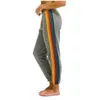 Pantalon de pantalon à deux pièces pour femmes Sweat à capuche surdimensionné Rainbow Stripe Sweet-shirt à manches à manches zippées de poche de poche de poche printemps