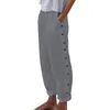 Dames broek vrouwen massief botton broek broek casual baggy elastische taille dames lang werk mooie kleding voor