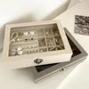 Schmuckbeutel 1pcs Transparente Samt -Aufbewahrungsbox mit abschließbarem Halskettenring -Ohrring -Display Ständer Home Desktop Arrangieren