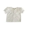 Наборы одежды 2024 EST Kids девочки Summer Comting Color Ruffles Top Toe Tees клетчатые ремешки для детей младенца дети