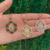 Pendant Necklaces Guadalupe Necklace For Women Virgin Mary Jewelry Personalization Roses Chain Gold Plated Metal Flower Gift Frien2980