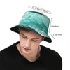 Berets Unisex Blue Ocean Bucket Hat Beach Waves Foldable Fisherman Hats Summer Casual Fishing Caps Outdoor Graphic Visor