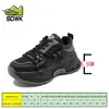 Chaussures décontractées Sdwk Sneakers en cuir authentiques Femme Plate-forme de mode Femme Femme Lace-Up Chunky