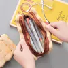 Storage Bags Kawaii Pencil Case High Capacity Plush Cookies Pen Cute Cartoon Brown Box Girls Office School Supplies Stationary