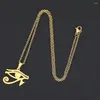 Anhänger Halsketten Altes Ägypten Symbol Auge der Horus Halskette Wikinger Edelstahl für Frauen Männer Amulettschmuck Geschenk