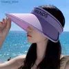 Visor estate New Ice Silk Sun Hat for Women-Anti-UV Grande Brio BRIM che copre il viso in stile coreano versatile top y240417