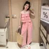 Clothing Sets Summer Teen Girls Fashion Sling Tops Pants 2Pcs Outfits Kids Birthday Party Princess Costume 5 6 8 10 12 13 Year