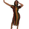 Весенняя одежда женская сексуальное многоцветное платье сетки