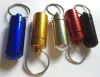 Nyckelkedjanhållare Aluminium Vattentät piller Box Bottle Container Keychain Jar Storage Stash Rökningstillbehör ZZ