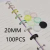 Kolce 20 mm100pcs kolor solidny grzybowa otwór dysk wiązanie luźnej książki pierścień wiążący łuk arc arc arc